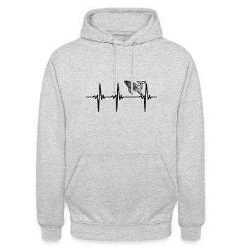 Herzschlag für Walfische - Unisex Hoodie - Hellgrau meliert - Vorne - Alina (178cm) & Michal (187cm)