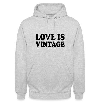 Love is vintage - Unisex Hoodie - Hellgrau meliert - Vorne - Alina (178cm) & Michal (187cm)