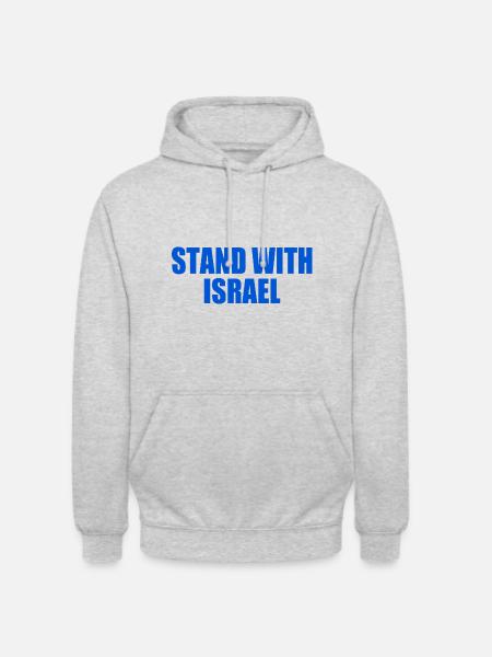 Stand with israel - Unisex Hoodie - Hellgrau meliert