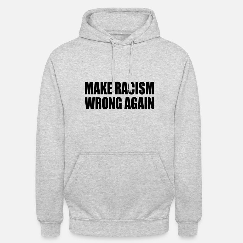 make racism wrong again - Sweat-shirt à capuche unisexe - gris clair chiné