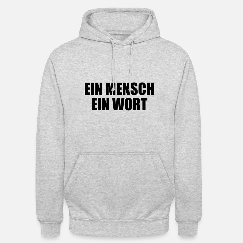 ein mensch ein wort - Unisex Hoodie - Hellgrau meliert