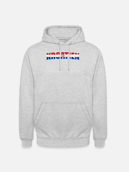 Kroatien - Unisex Hoodie - Hellgrau meliert