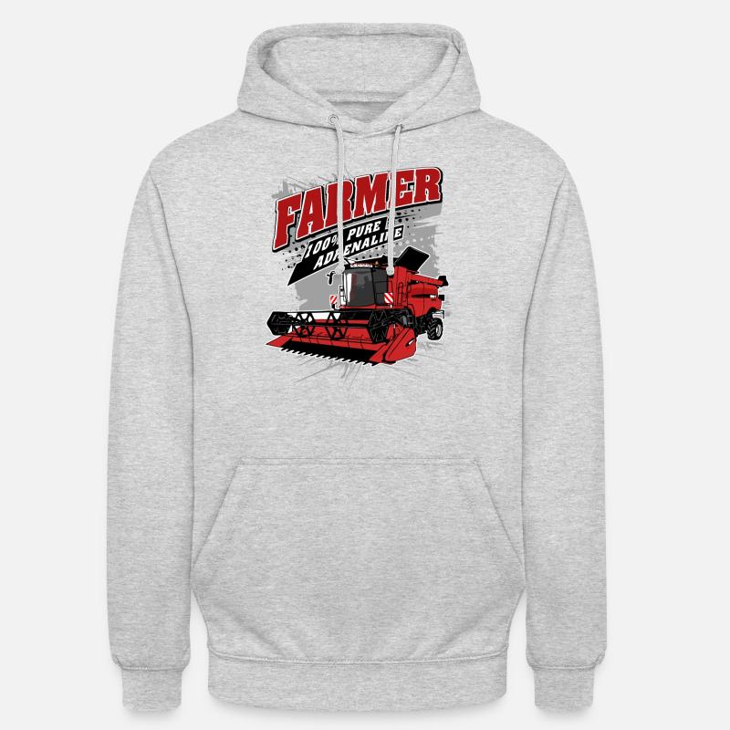 Moissonneuse-batteuse - Moissonneuse-batteuse - Sweat-shirt à capuche unisexe - gris clair chiné