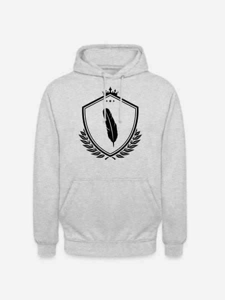 Feder Wappen - Unisex Hoodie - Hellgrau meliert