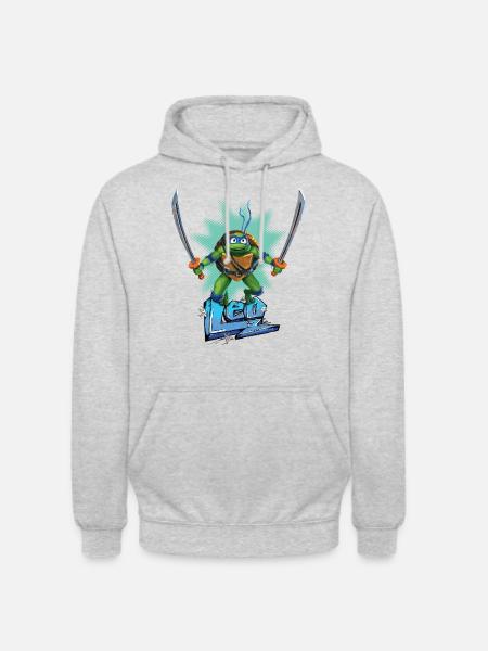 TMNT Mutant Mayhem Turtle Leo - Unisex Hoodie - Hellgrau meliert