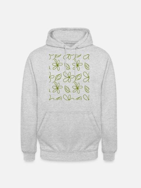 Blüten und Blätter - Unisex Hoodie - Hellgrau meliert