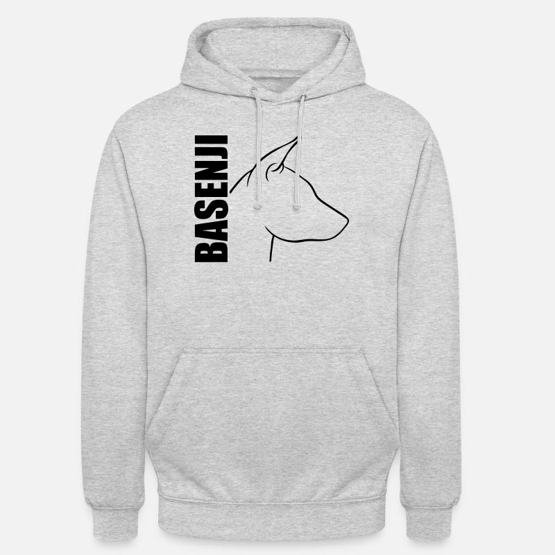 PROFIL BASENJI - Sweat-shirt à capuche unisexe - gris clair chiné