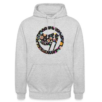 Blumen der Antifa - Unisex Hoodie - Hellgrau meliert - Vorne - Alina (178cm) & Michal (187cm)