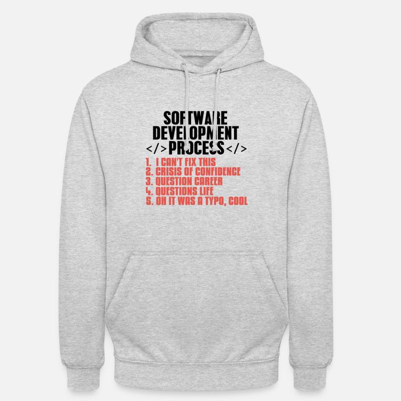 Programmierer Coder Softwareentwickler Geschenk - Unisex Hoodie - Hellgrau meliert
