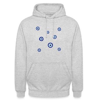 Nazar Eyes - Unisex Hoodie - Hellgrau meliert - Vorne - Alina (178cm) & Michal (187cm)