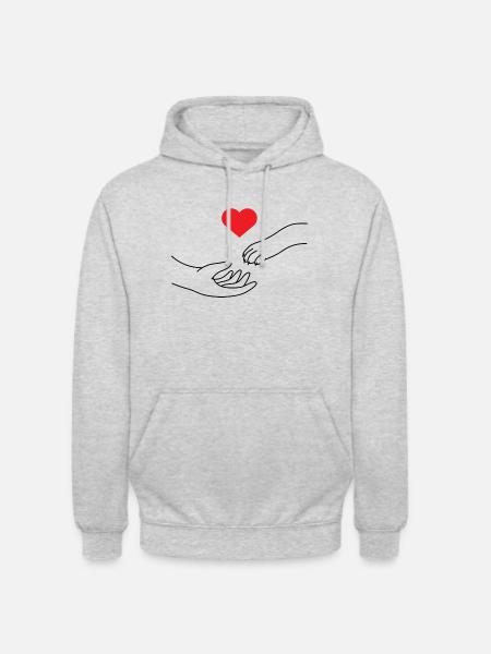 Hundepfote - Unisex Hoodie - Hellgrau meliert