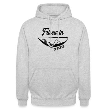 Friseurin in Rente Rentenbeginn Friseursalon - Unisex Hoodie - Hellgrau meliert - Vorne - Alina (178cm) & Michal (187cm)