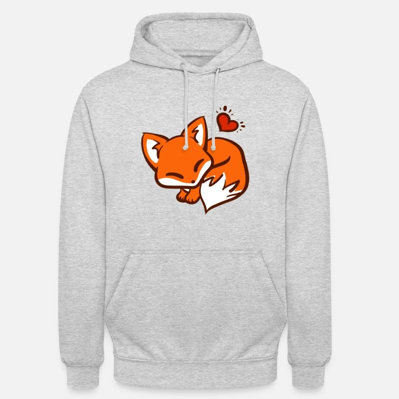Renard mignon / Renard mignon - Sweat-shirt à capuche unisexe - gris clair chiné