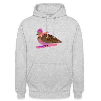 Snowboard Gal Pigeon Friend - Sweat-shirt à capuche unisexe - gris clair chiné - Devant - Alina (178cm) & Michal (187cm)