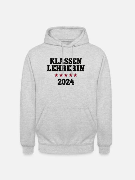 Klassenlehrerin 2024 Studium Lehramt Studentin - Unisex Hoodie - Hellgrau meliert