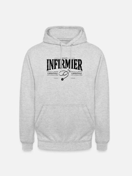 Infirmier - Sweat-shirt à capuche unisexe - gris clair chiné