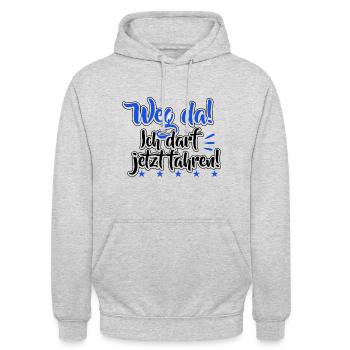 Führerschein bestanden Fahrprüfung Fahranfänger - Unisex Hoodie - Hellgrau meliert - Vorne - Alina (178cm) & Michal (187cm)