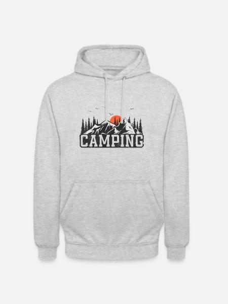 Camping Campen Camper - Unisex Hoodie - Hellgrau meliert