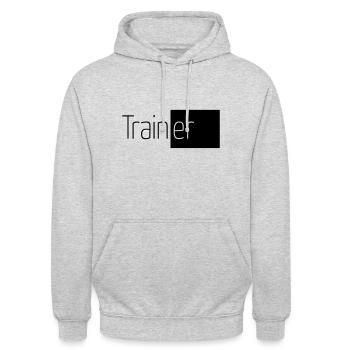 Trainer – Athlete Fitness - Unisex Hoodie - light heather grey - Front - Alina (178cm) & Michal (187cm)