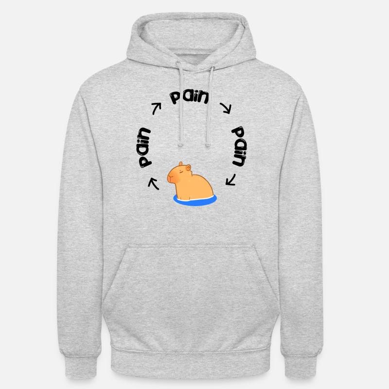 Douleur de Capybara Wasserschwein - Sweat-shirt à capuche unisexe - gris clair chiné