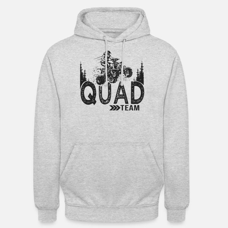 Quad team quad atv quad quad utv - Sweat-shirt à capuche unisexe - gris clair chiné