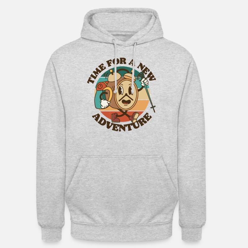 L’heure d’une nouvelle aventure - Sweat-shirt à capuche unisexe - gris clair chiné
