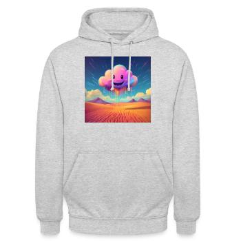 Happy Rainbow Cloud - Unisex Hoodie - light heather grey - Front - Alina (178cm) & Michal (187cm)