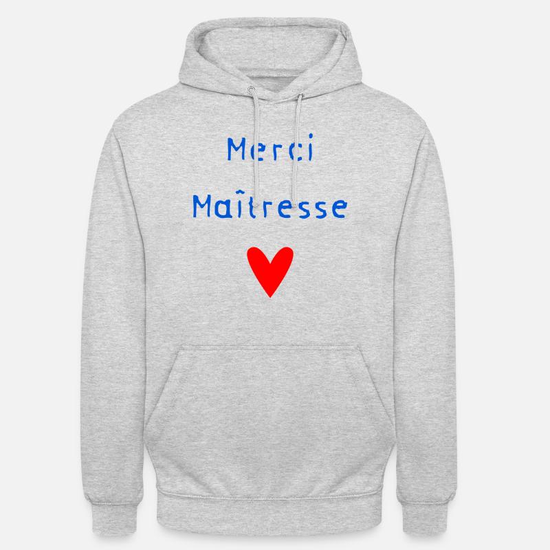 MAÎTRESSE. MERCI. MERCI MAÎTRESSE - Sweat-shirt à capuche unisexe - gris clair chiné
