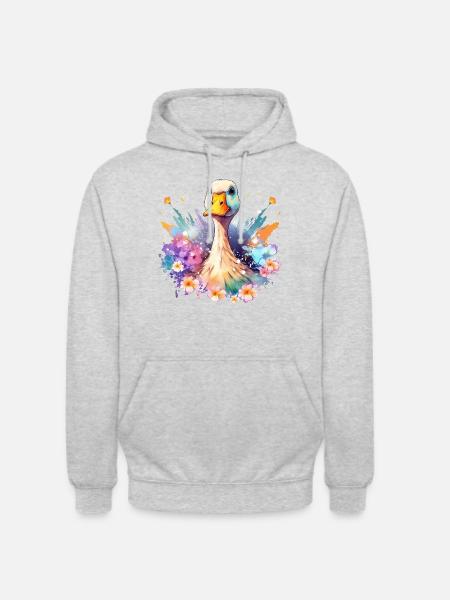 Floral Goose - Unisex Hoodie - light heather grey