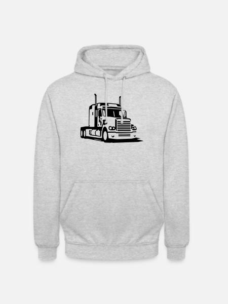 lkw_2 - Sweat-shirt à capuche unisexe - gris clair chiné