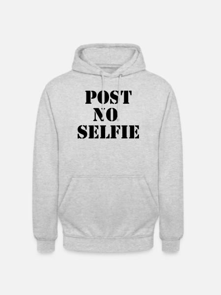 Post No Selfie - Urban Stencil Black - Unisex Hoodie - light heather grey