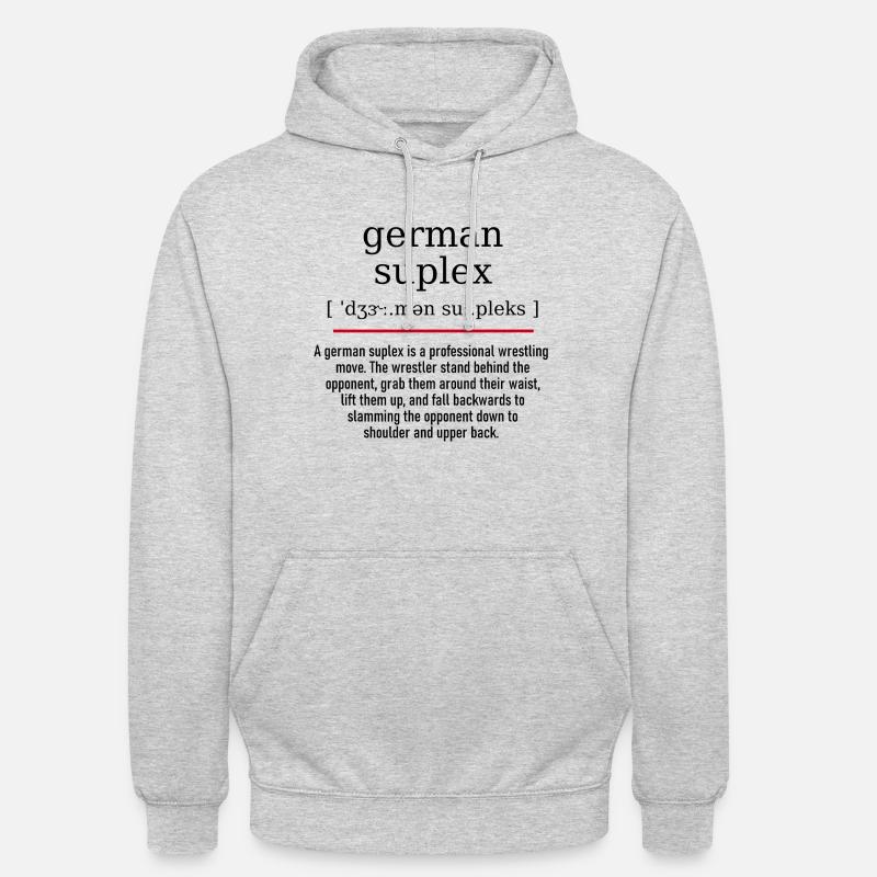 german suplex - spelling and description - Unisex Hoodie - Hellgrau meliert