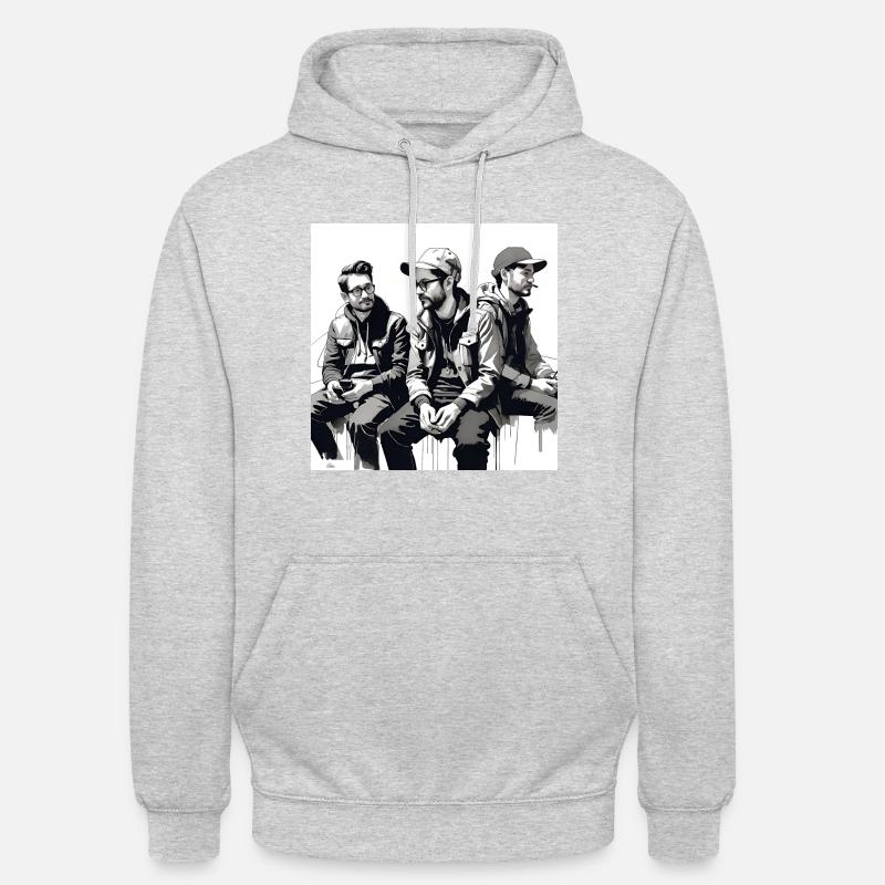 3 amis de l’encre - Sweat-shirt à capuche unisexe - gris clair chiné