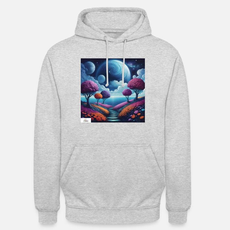 Chemin de l’harmonie paysage onirique - Sweat-shirt à capuche unisexe - gris clair chiné