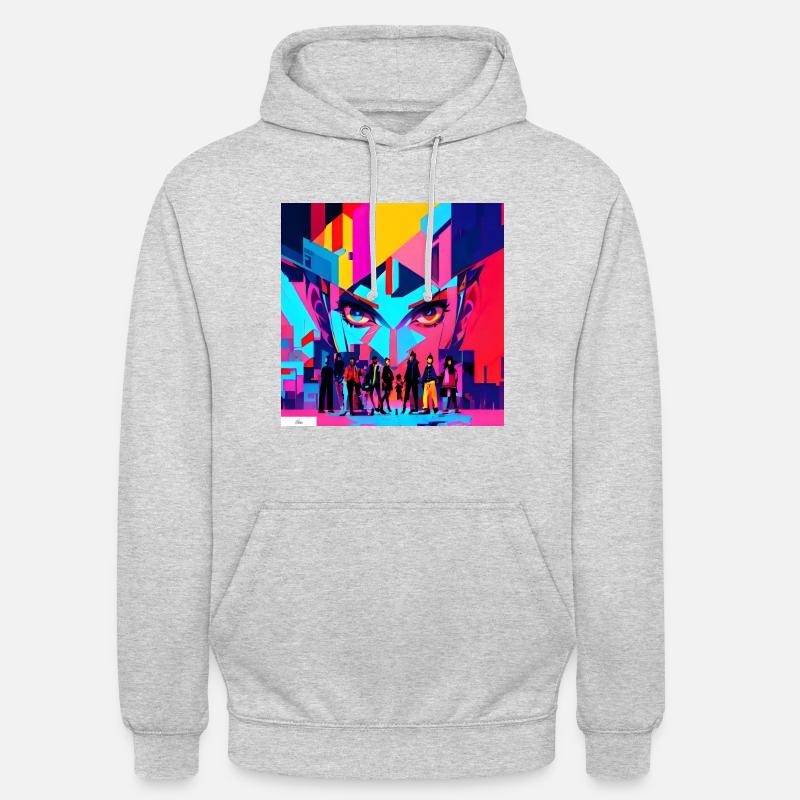 Freunde mit digitalem Blick - Unisex Hoodie - Hellgrau meliert