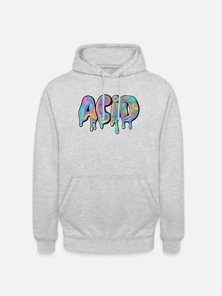 ACID DRIPPY - Unisex Hoodie - Hellgrau meliert