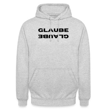 GLAUBE - Unisex Hoodie - Hellgrau meliert - Vorne - Alina (178cm) & Michal (187cm)
