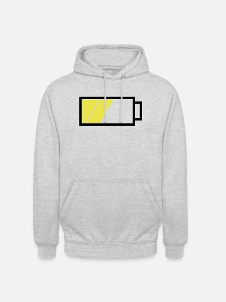 Battery half full - Unisex Hoodie - light heather grey