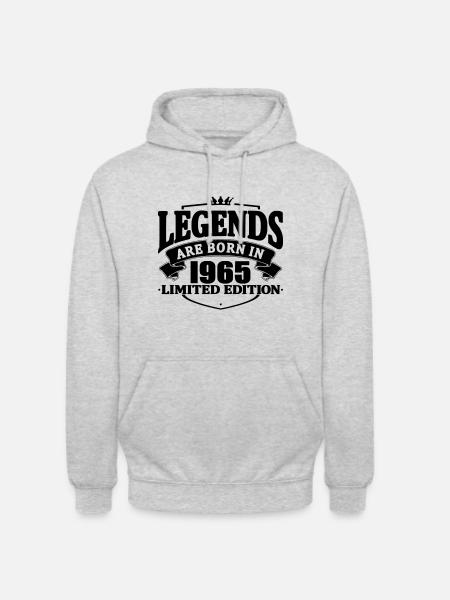 Les légendaires sont nées en 1965 - Sweat-shirt à capuche unisexe - gris clair chiné