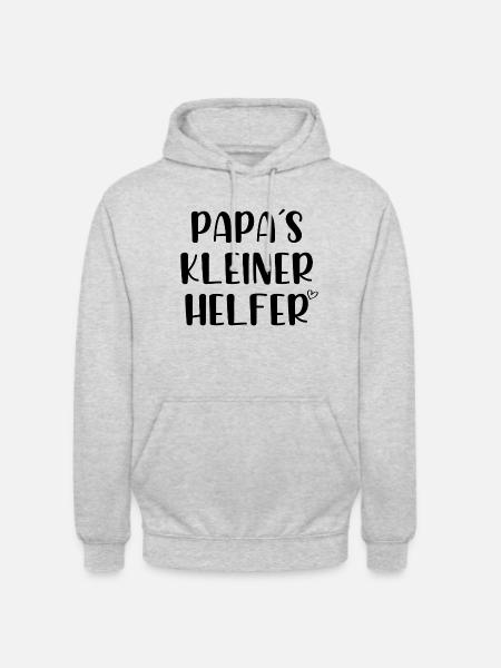 Papas kleiner Helfer - Unisex Hoodie - Hellgrau meliert