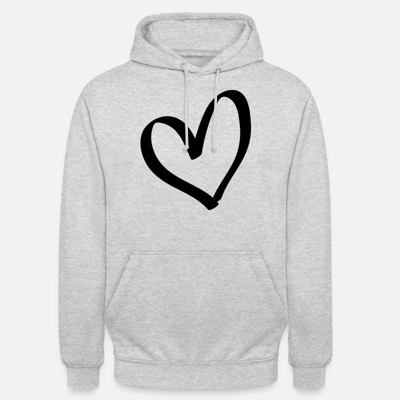 Süßes gemaltes Comic Herz - Unisex Hoodie - Hellgrau meliert