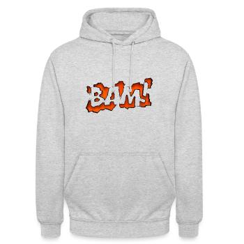 Graffity Text Art BAM! - Unisex Hoodie - light heather grey - Front - Alina (178cm) & Michal (187cm)
