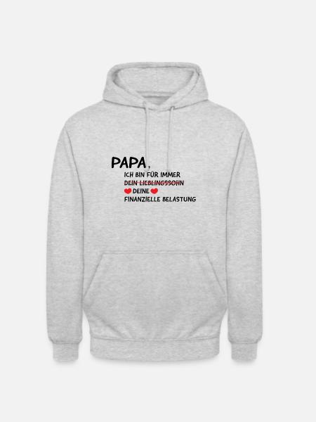 Papa: Finanzielle Belastung - Geschenk - Unisex Hoodie - Hellgrau meliert