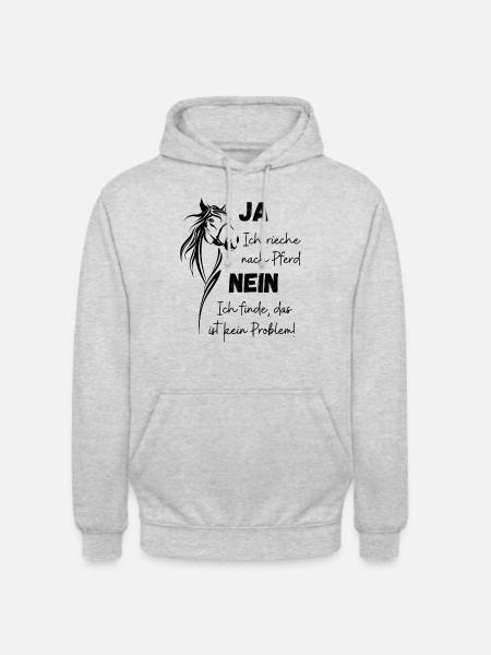 Ja ich rieche nach Pferd - Unisex Hoodie - Hellgrau meliert
