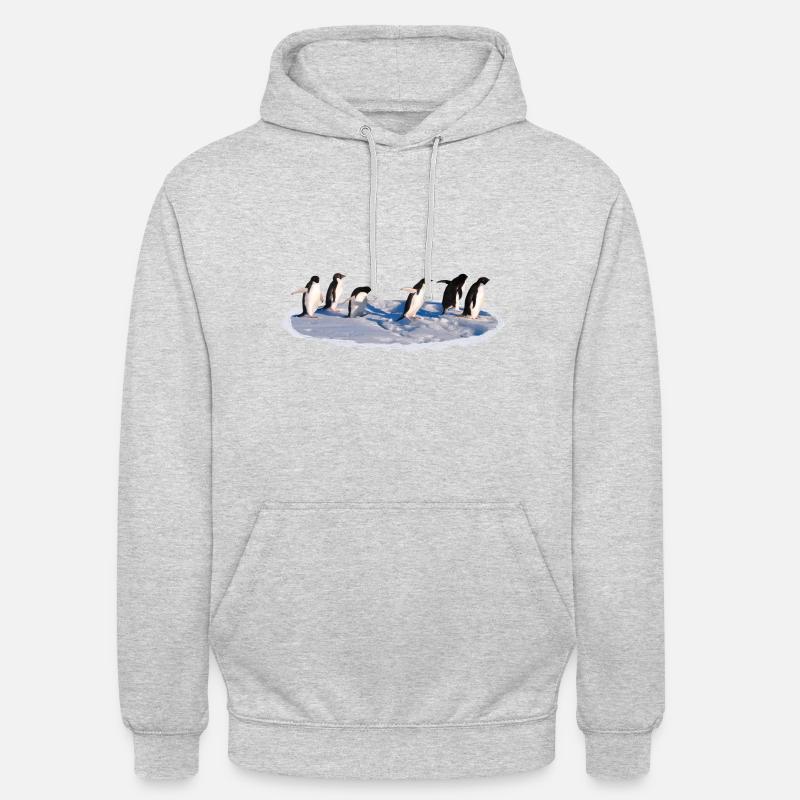Pinguine auf einer Eisscholle Pinguin - Unisex Hoodie - Hellgrau meliert