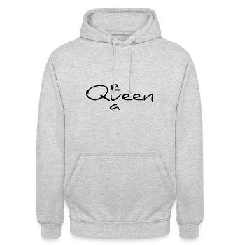 Königin Eva - Unisex Hoodie - Hellgrau meliert - Vorne - Alina (178cm) & Michal (187cm)