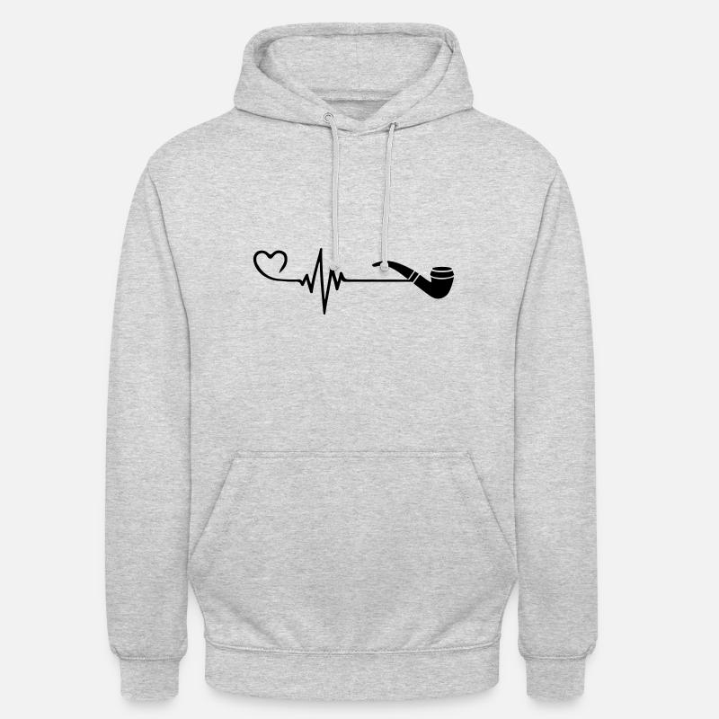 Pipe Pulse Heart Love - Sweat-shirt à capuche unisexe - gris clair chiné