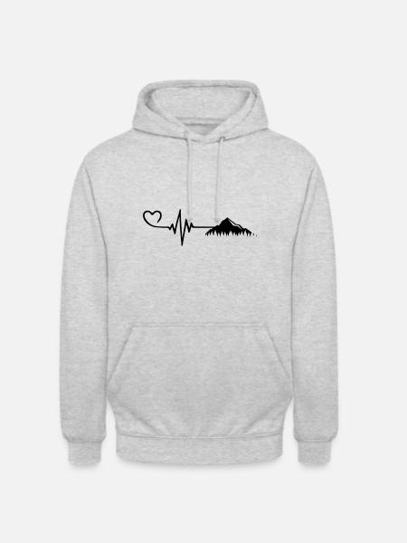 Mountain heartbeat - Unisex Hoodie - light heather grey