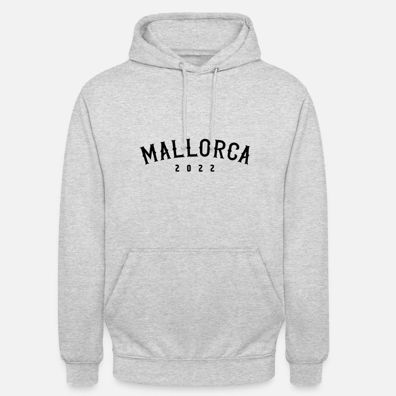Majorque 2022 - Sweat-shirt à capuche unisexe - gris clair chiné