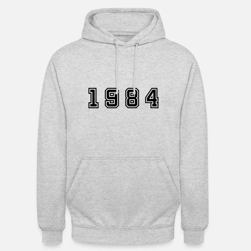 Numéro de l’année 1984 - Sweat-shirt à capuche unisexe - gris clair chiné